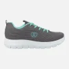 Zapatillas deportivas con cordones en gris y turquesa