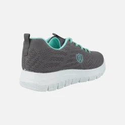 Zapatillas deportivas con cordones en gris y turquesa