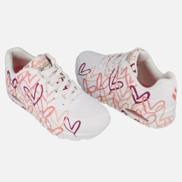 Zapatillas deportivas con corazones Skechers x JGoldcrown Uno - Spread the Love
