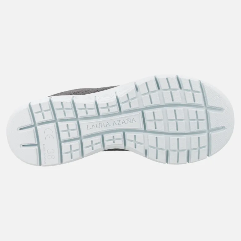 Zapatillas deportivas con cordones en gris y turquesa