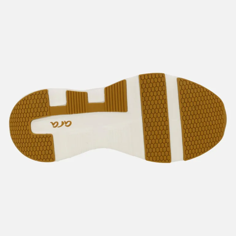 Zapatillas deportivas con cordones en tejido beige con piso volumen