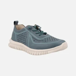 Zapatillas deportivas de piel con troquelados y cordones elásticos