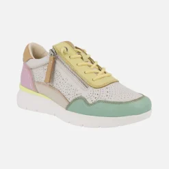 Zapatillas deportivas de piel con cordones y cremallera Carmela