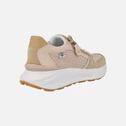 Zapatillas deportivas de piel con picados cordones y cremallera