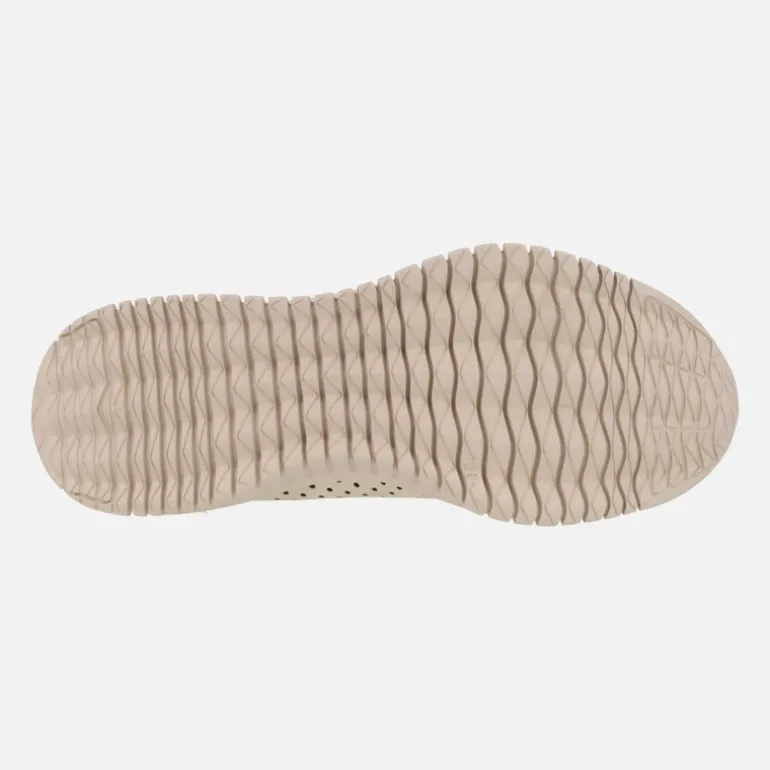 Zapatillas deportivas de piel con troquelados y cordones elásticos
