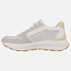 Zapatillas deportivas de piel con picados cordones y cremallera