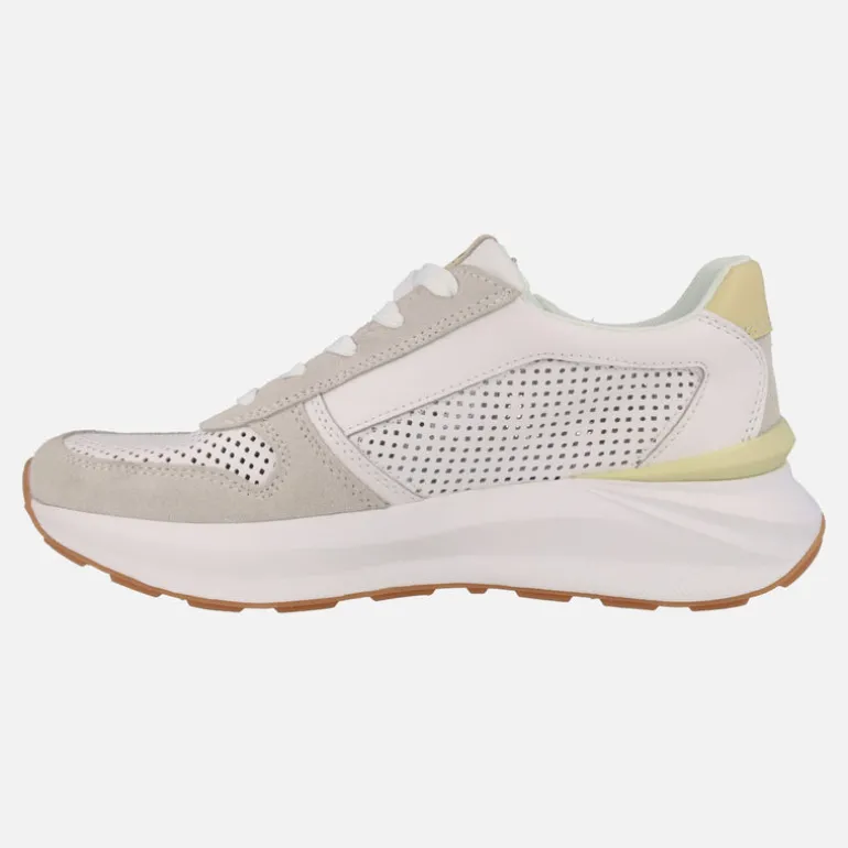 Zapatillas deportivas de piel con picados cordones y cremallera
