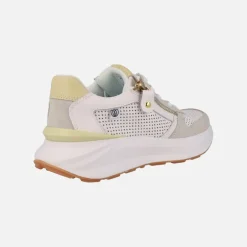 Zapatillas deportivas de piel con picados cordones y cremallera