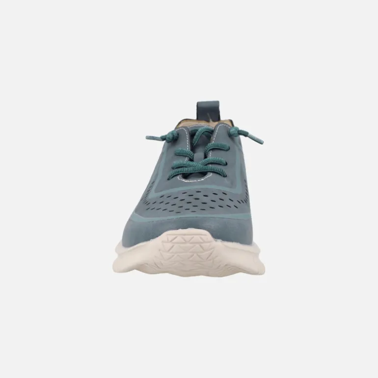 Zapatillas deportivas de piel con troquelados y cordones elásticos