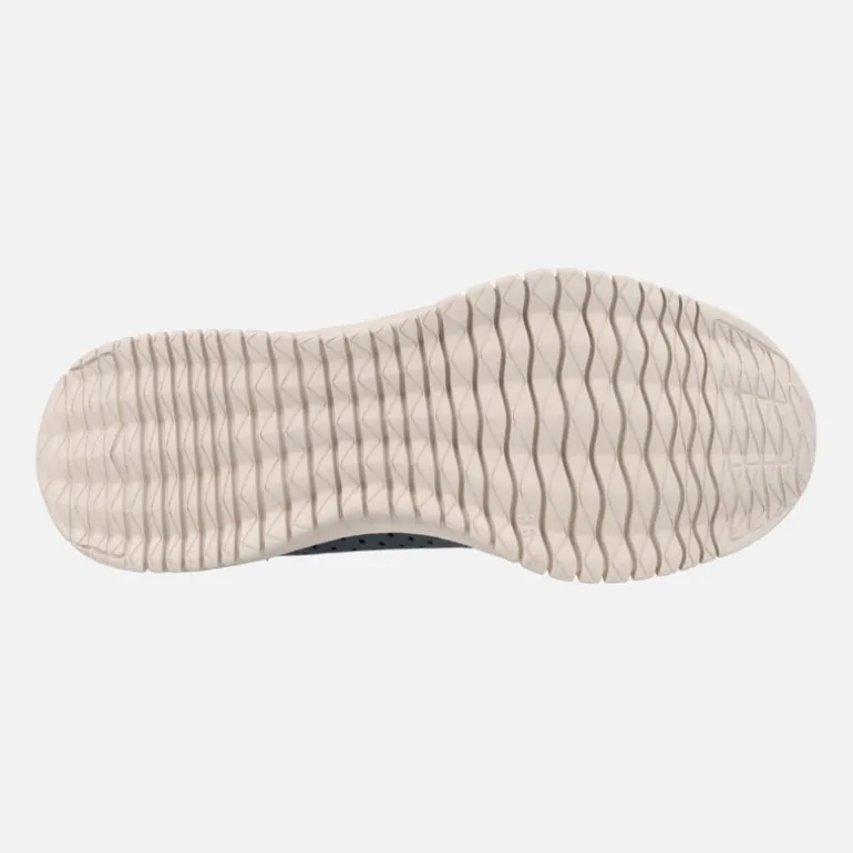 Zapatillas deportivas de piel con troquelados y cordones elásticos