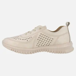 Zapatillas deportivas de piel con troquelados y cordones elásticos