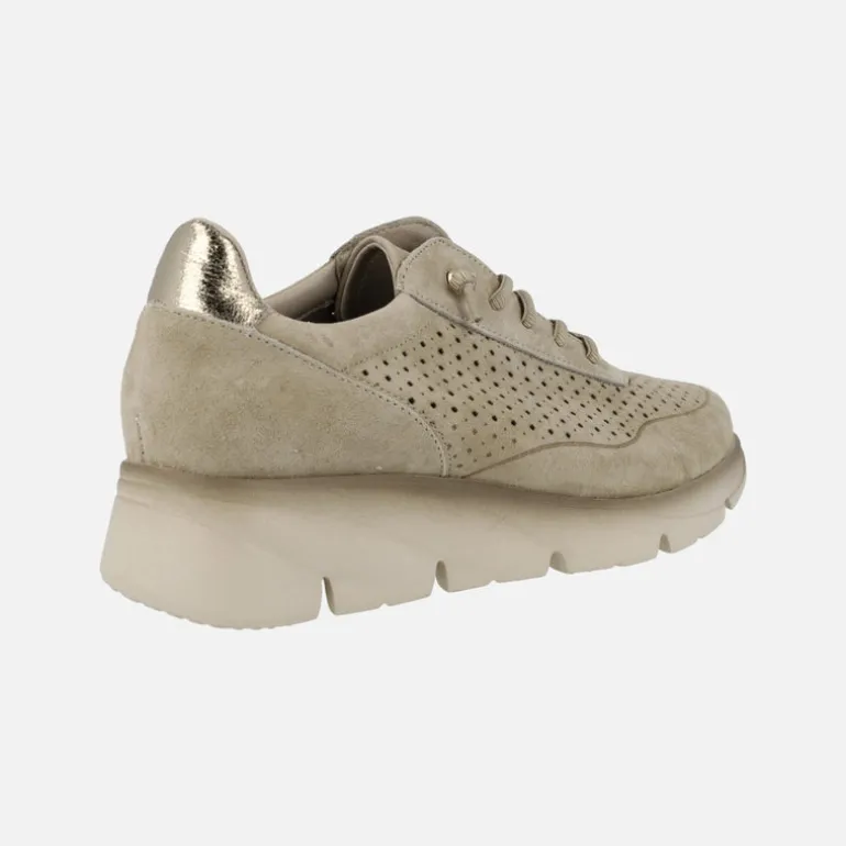 Zapatillas deportivas de piel troqueladas con cordones elásticos