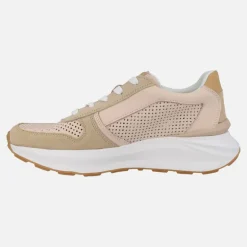 Zapatillas deportivas de piel con picados cordones y cremallera
