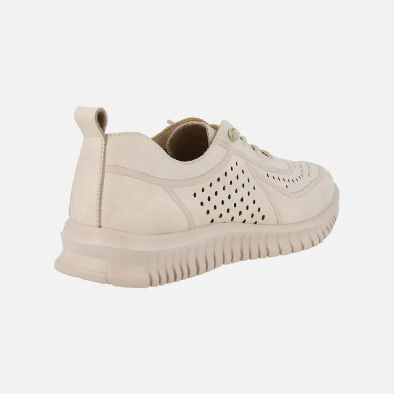 Zapatillas deportivas de piel con troquelados y cordones elásticos