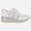 Zapatillas deportivas en piel blanca con cordones elásticos