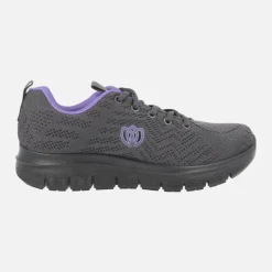 Zapatillas deportivas en tejido gris con cierre de cordones