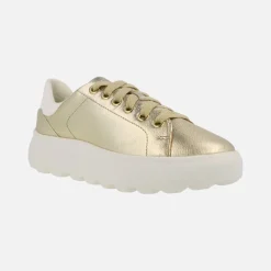 Zapatillas deportivas en piel oro con talonera blanca Spherica EC4.1