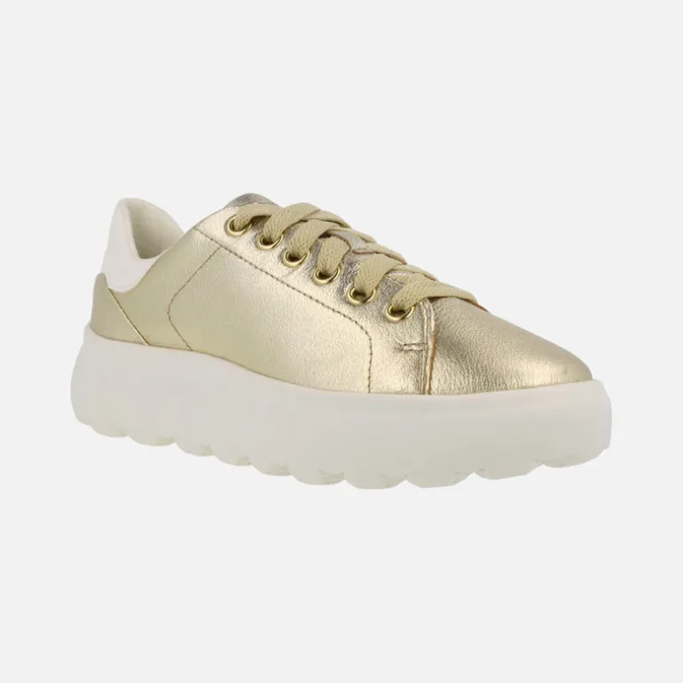 Zapatillas deportivas en piel oro con talonera blanca Spherica EC4.1