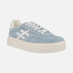 Zapatillas deportivas en serraje azul celeste Athletic