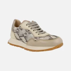 Zapatillas deportivas en print serpiente con cierre de cordones