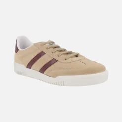 Zapatillas deportivas en piel serraje con cierre de cordones