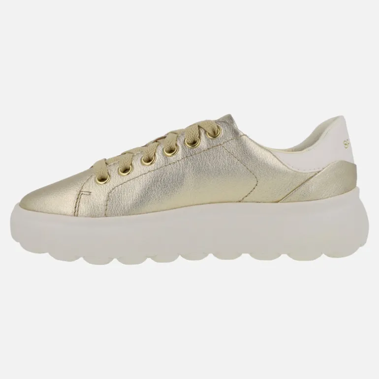 Zapatillas deportivas en piel oro con talonera blanca Spherica EC4.1