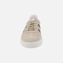 Zapatillas deportivas en piel serraje con cierre de cordones