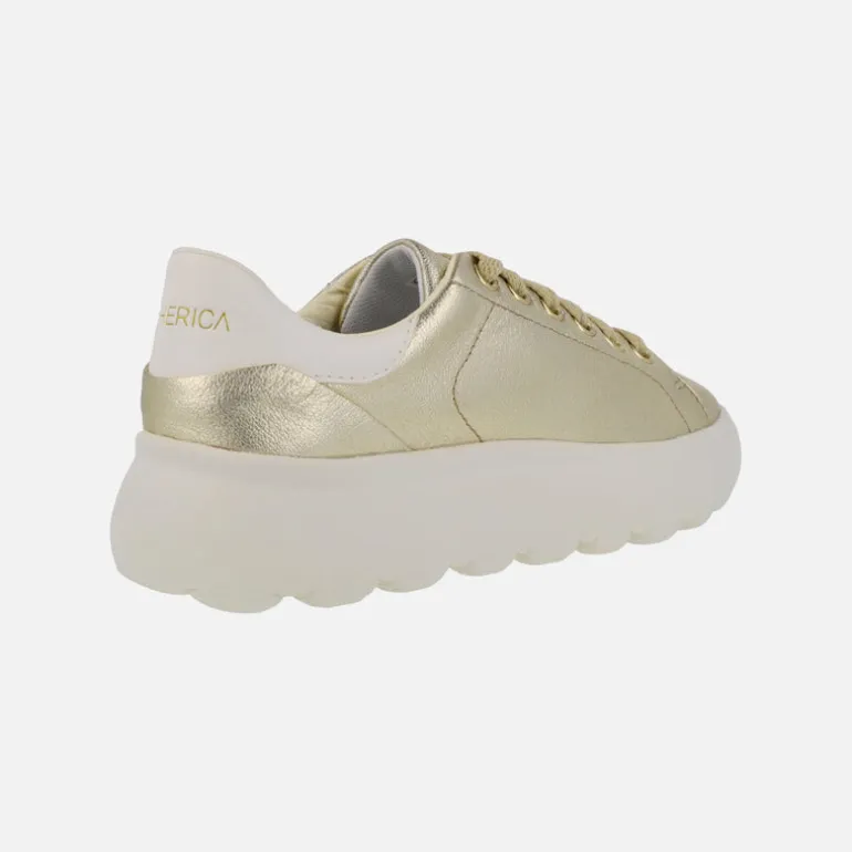 Zapatillas deportivas en piel oro con talonera blanca Spherica EC4.1
