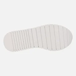 Zapatillas deportivas en combinado de piel y tejido rejilla con cordones elásticos