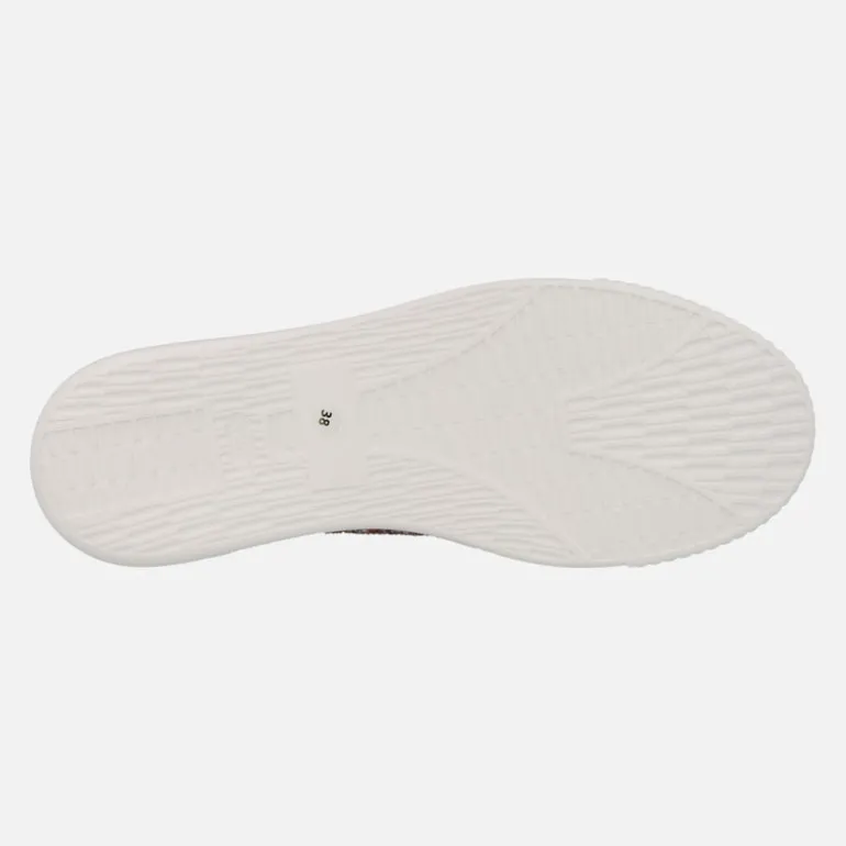 Zapatillas deportivas en combinado glitter multicolor con cordones elásticos