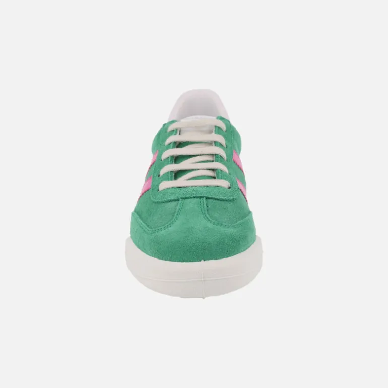Zapatillas deportivas en piel serraje con cierre de cordones
