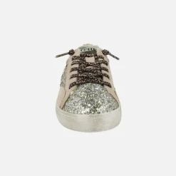 Zapatillas deportivas en combinado glitter y animal print