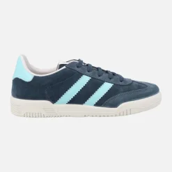 Zapatillas deportivas en piel serraje con cierre de cordones