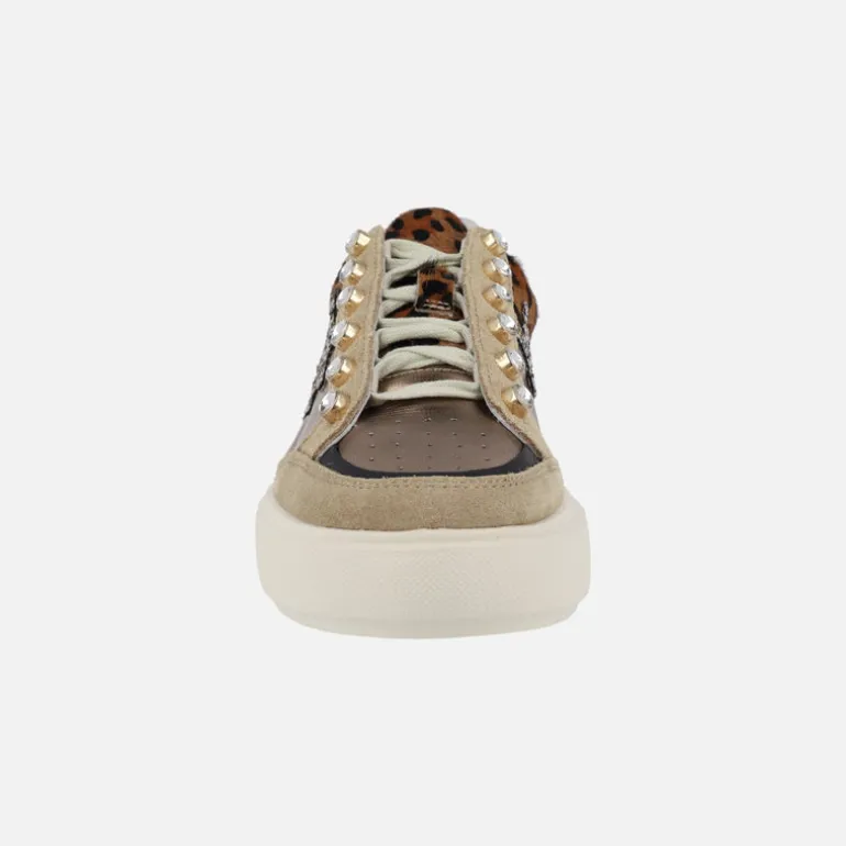 Zapatillas deportivas Exé en animal print y glitter