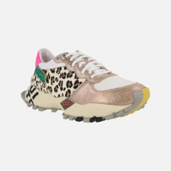 Zapatillas deportivas EXE de piel con estampado animal print