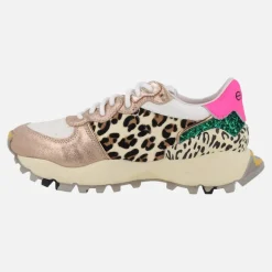 Zapatillas deportivas EXE de piel con estampado animal print