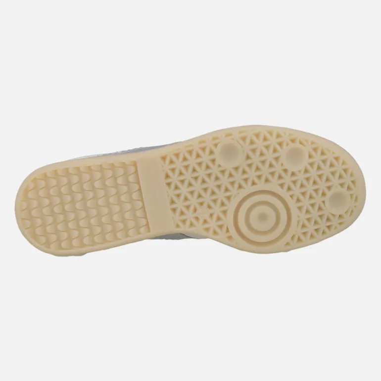 Zapatillas deportivas Indiana en piel blanca con detalles metalizados