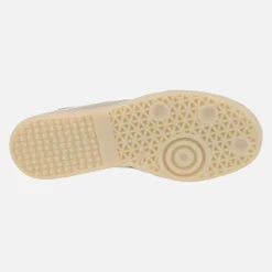 Zapatillas deportivas Indiana en piel blanca con talonera en print leopardo