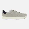 Zapatillas deportivas Mahon en serraje gris con cordones elásticos