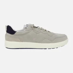 Zapatillas deportivas Mahon en serraje gris con cordones elásticos