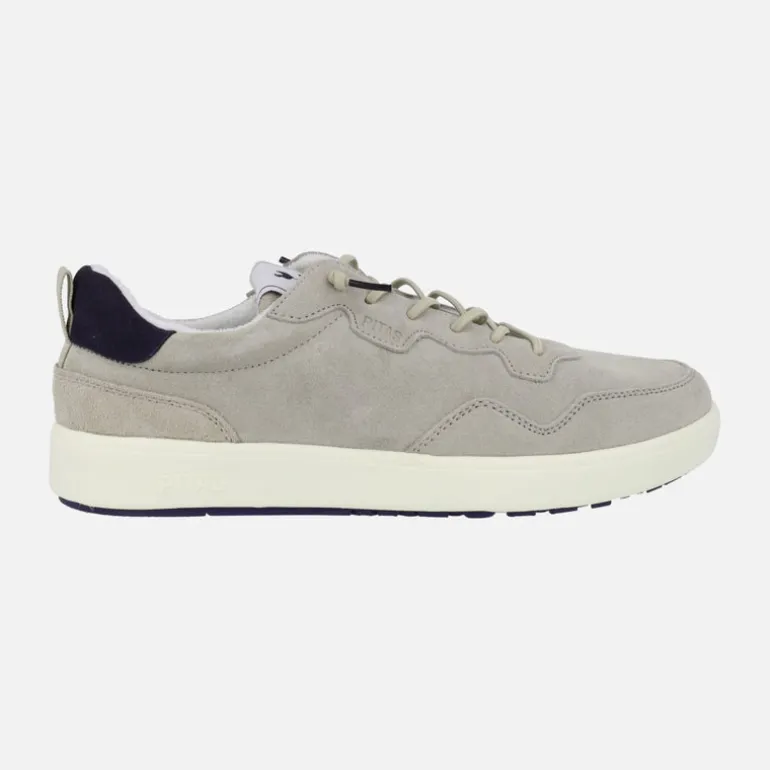 Zapatillas deportivas Mahon en serraje gris con cordones elásticos