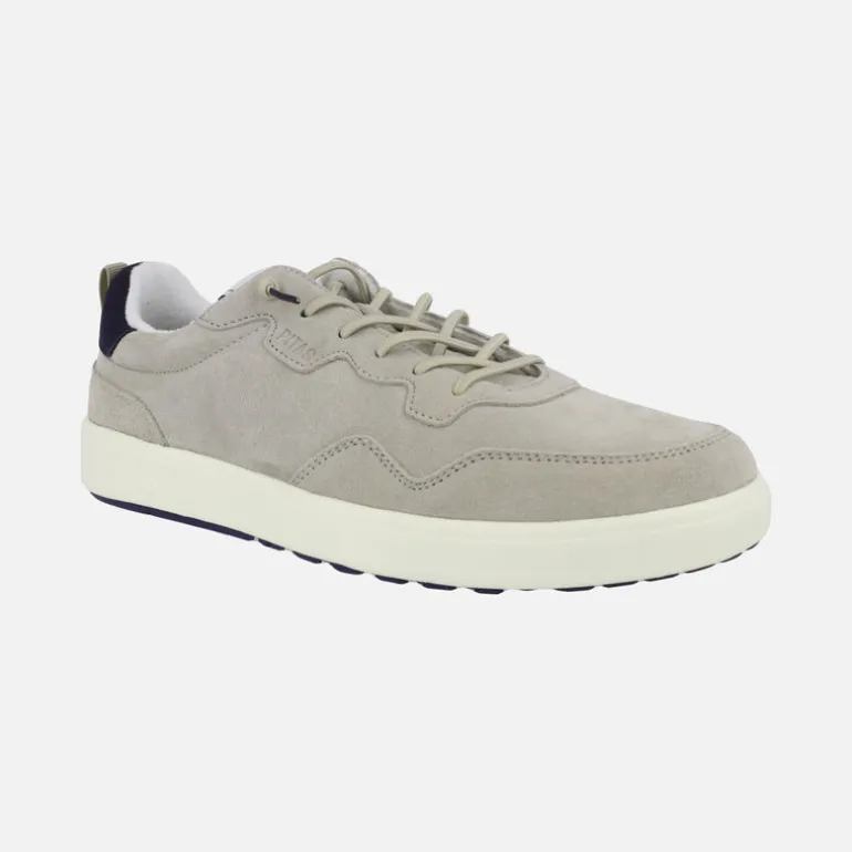 Zapatillas deportivas Mahon en serraje gris con cordones elásticos