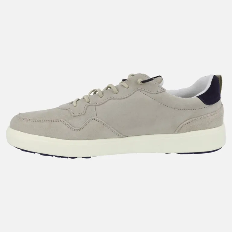 Zapatillas deportivas Mahon en serraje gris con cordones elásticos