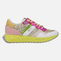 Zapatillas deportivas multicolor con detalles en glitter 1274