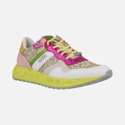 Zapatillas deportivas multicolor con detalles en glitter 1274