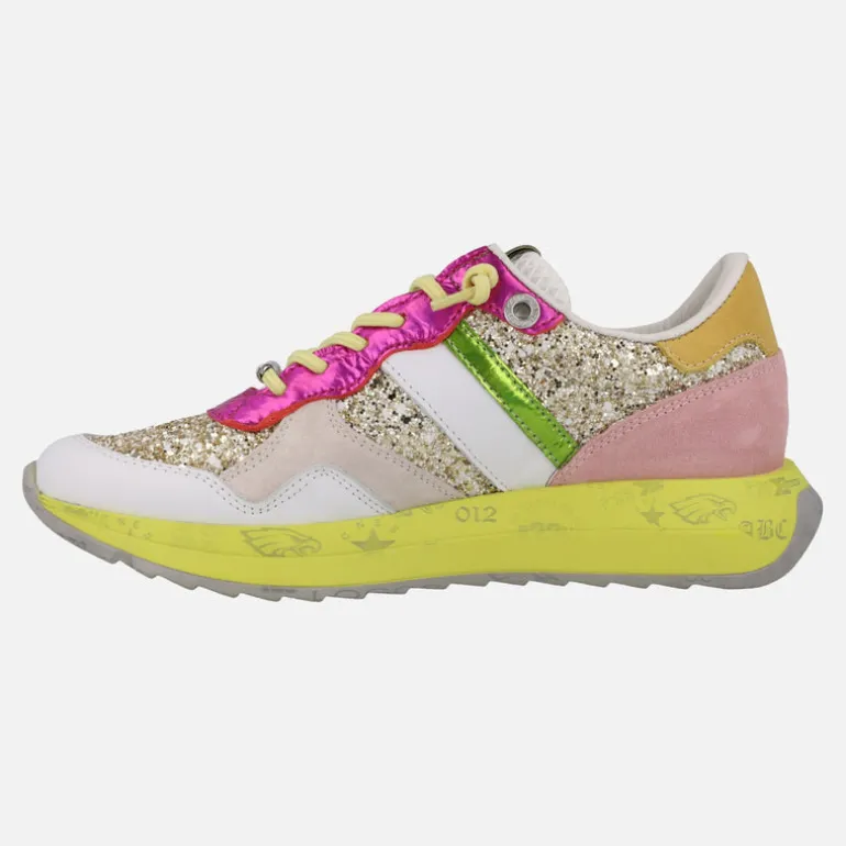 Zapatillas deportivas multicolor con detalles en glitter 1274