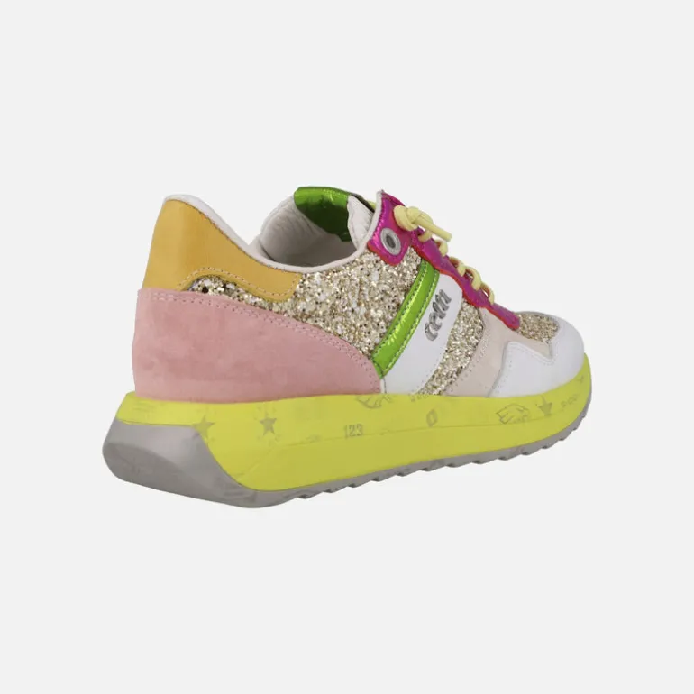 Zapatillas deportivas multicolor con detalles en glitter 1274
