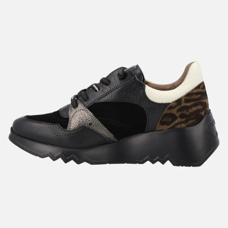 Zapatillas deportivas multimaterial con talon en leopardo Flash