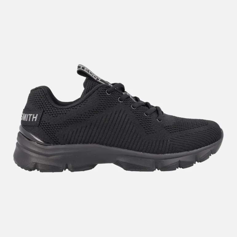 Zapatillas deportivas negras con cordones para hombre
