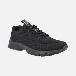 Zapatillas deportivas negras con cordones para hombre